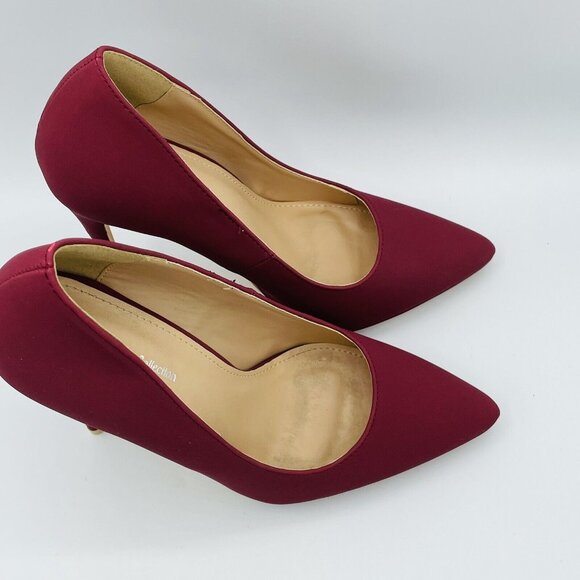 Elegant Collection Heels Womens Size 6.5 Maroon Roesia Pointy Toe Stiletto Shoe - Picture 3 of 11